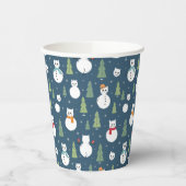 Gobelets En Papier Snowman Cats Motif de vacances (Gauche)