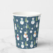 Gobelets En Papier Snowman Cats Motif de vacances (Droite)