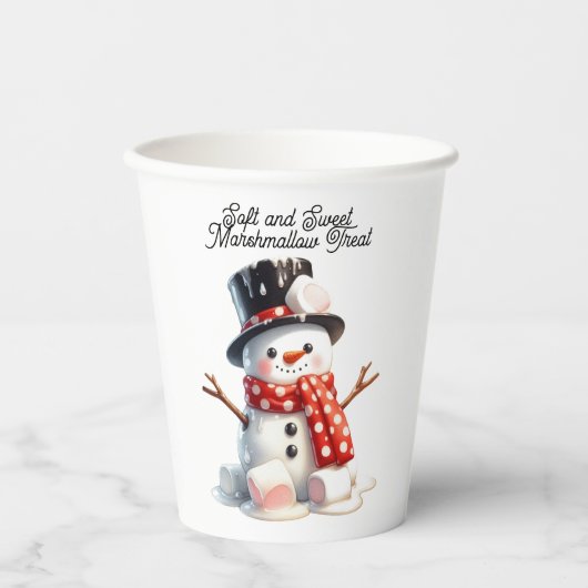 Gobelets En Papier Snowman doux et doux (Recto)