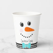 Gobelets En Papier Snowman face bleu Turquoise Bowling Black Buffalo (Verso)