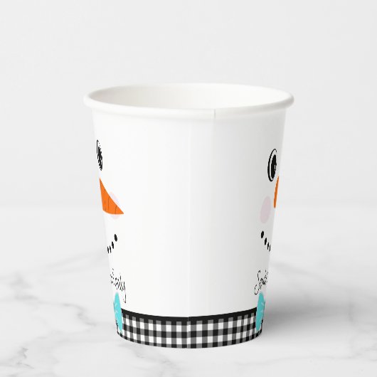 Gobelets En Papier Snowman face bleu Turquoise Bowling Black Buffalo (Droite)