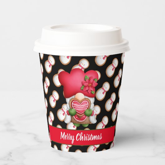 Gobelets En Papier Snowman Gnome Personnaliser couleur et texte (Recto)