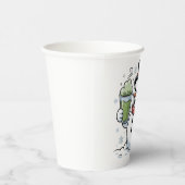 Gobelets En Papier Snowman tenant Matcha Boire Noël (Droite)