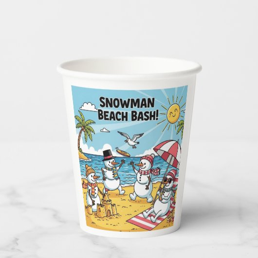 Gobelets En Papier Snowmen Beach Bash (Verso)