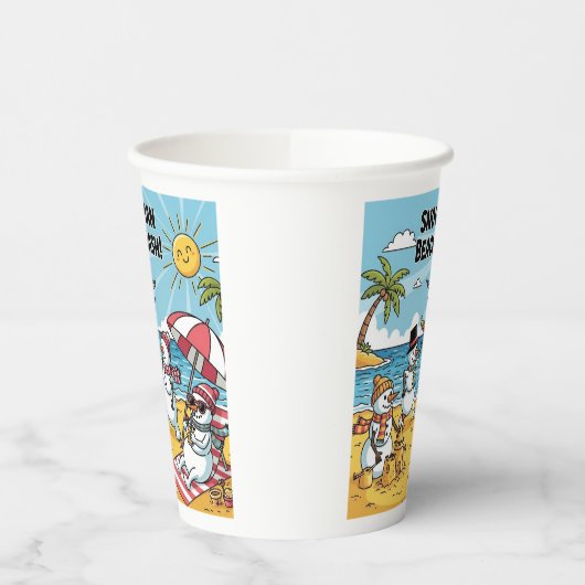 Gobelets En Papier Snowmen Beach Bash (Gauche)