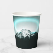 Gobelets En Papier Snowy mountain mysterious blue neon light (Verso)