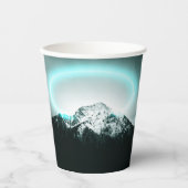 Gobelets En Papier Snowy mountain mysterious blue neon light (Recto)