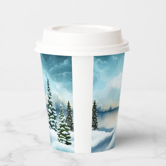 Gobelets En Papier Snowy pine (Gauche)