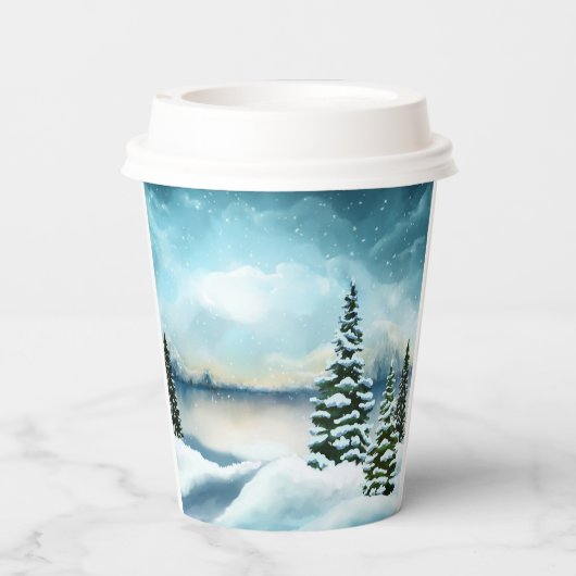 Gobelets En Papier Snowy pine (Verso)