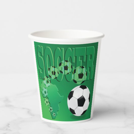 Gobelets En Papier Soccer Africa Bold Green Football (Recto)