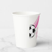 Gobelets En Papier Soccer Pink Stripes Jeu Heure Anniversaire (Droite)