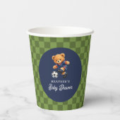Gobelets En Papier Soccer Teddy Bear Checkboard Baby Shower (Verso)
