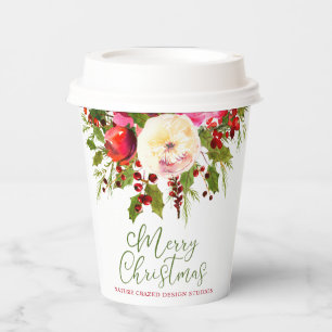 Gobelets En Papier Société Florale Noël