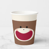 Gobelets En Papier Sock Monkey Smile (Garçon) (Recto)