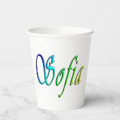 Gobelets En Papier Sofia Son Nom En Couleur, (Verso)