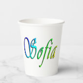 Gobelets En Papier Sofia Son Nom En Couleur, (Recto)
