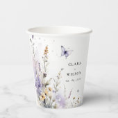 Gobelets En Papier Soft Lilac Fleur sauvage Butterfly Garden Mariage (Verso)