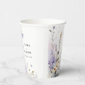 Gobelets En Papier Soft Lilac Fleur sauvage Butterfly Garden Mariage (Droite)