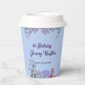 Gobelets En Papier Soft Pastel Blue Hydrangea Purple Lilac Anniversai (Verso)