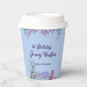 Gobelets En Papier Soft Pastel Blue Hydrangea Purple Lilac Anniversai (Recto)