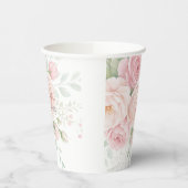 Gobelets En Papier soft roses floral paper cups template (Gauche)