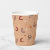 Gobelets En Papier Soft Safari Tiger Celestial Neutral Baby Shower (Verso)