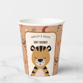 Gobelets En Papier Soft Safari Tiger Celestial Neutral Baby Shower (Recto)