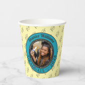 Gobelets En Papier Soft Yellow Photo Modern Graduation Party (Recto)