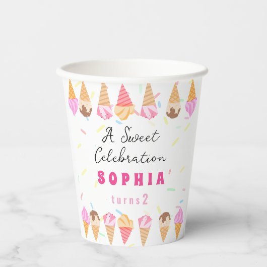 Gobelets En Papier Soirée à la crème glacée (Recto)
