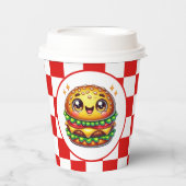 Gobelets En Papier Soirée amoureuse du Cute Hamburger (Recto)