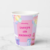 Gobelets En Papier Soirée : Anniversaire violet et rose (Verso)