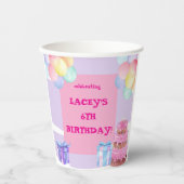 Gobelets En Papier Soirée : Anniversaire violet et rose (Recto)