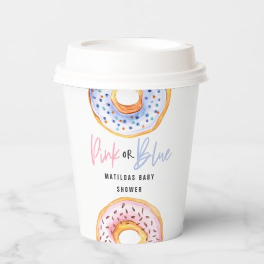 Gobelets En Papier Soirée baby shower beigne rose ou bleu (Recto)