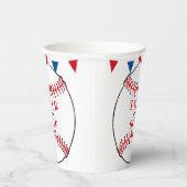 Gobelets En Papier Soirée d'anniversaire de base-ball personnalisée (Droite)