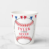 Gobelets En Papier Soirée d'anniversaire de base-ball personnalisée (Recto)