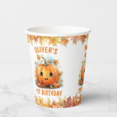 Gobelets En Papier Soirée d'anniversaire de la petite Citrouille (Recto)