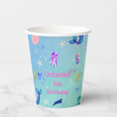 Gobelets En Papier Soirée d'anniversaire de la sirène de mer (Recto)