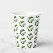 Gobelets En Papier Soirée d'anniversaire de volley-ball gris vert (Gauche)