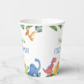 Gobelets En Papier Soirée d'anniversaire des mignons dinosaures (Gauche)