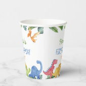 Gobelets En Papier Soirée d'anniversaire des mignons dinosaures (Droite)