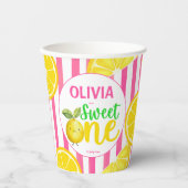 Gobelets En Papier Soirée d'anniversaire d'une citronnelle rose (Recto)