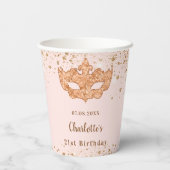 Gobelets En Papier Soirée d'anniversaire en or rose (Verso)