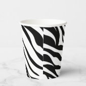 Gobelets En Papier Soirée d'anniversaire en safari imprimé noir blanc (Droite)