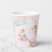 Gobelets En Papier Soirée d'anniversaire pastel bonbon crème (Recto)