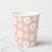 Gobelets En Papier Soirée d'anniversaire rose Boho Daisy (Verso)
