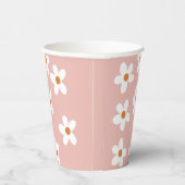 Gobelets En Papier Soirée d'anniversaire rose Boho Daisy (Droite)