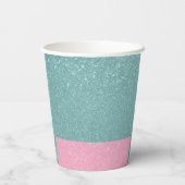 Gobelets En Papier Soirée d'anniversaire rose et bleu licorne (Verso)