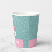 Gobelets En Papier Soirée d'anniversaire rose et bleu licorne (Gauche)