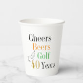 Gobelets En Papier Soirée de 40e anniversaire du golf de Bières (Verso)