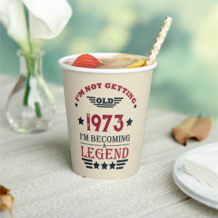 Gobelets En Papier Soirée de 50 ans vintage personnalisée